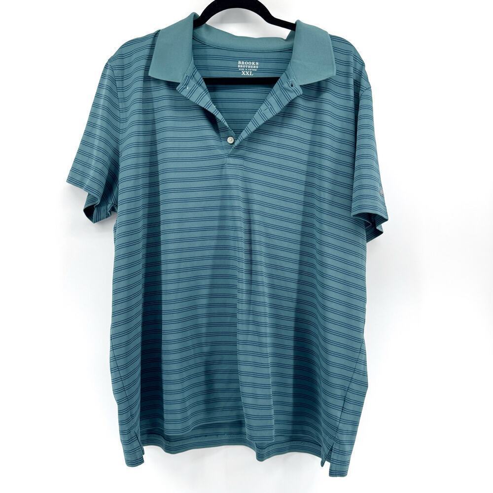 Brooks Brothers Performance Series Vintage Stripe Pique Polo Shirt Sz XXL